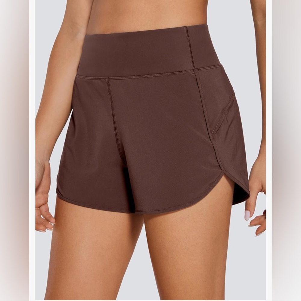 CRZ Yoga Brown Shorts (Sz Large) and Bra (Medium)